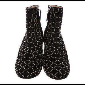 Chanel Suede Chain-Embellished Ankle Boots